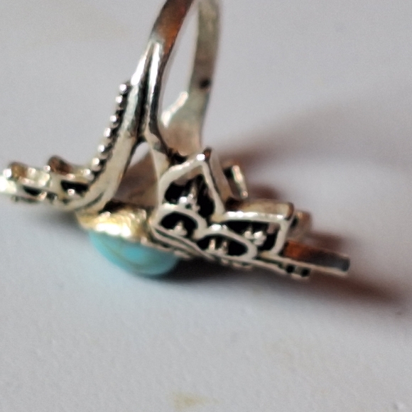 Howlite turquoise silver ring size 7, 8, and 9 - Picture 4 of 5